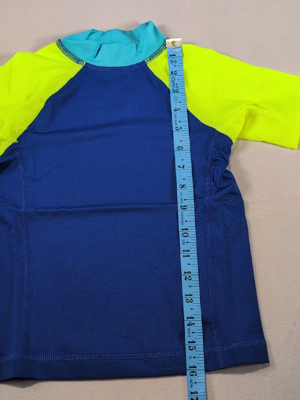 Lands End Blue & Yellow Rash Guard Swim Shirt Size XXS